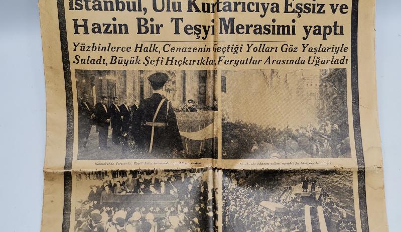 20 KASIM 1938 TARİHLİ ATATÜRK'ÜN VEFAT VE YAS HABERLERİ KONULU TAN GAZETESİ