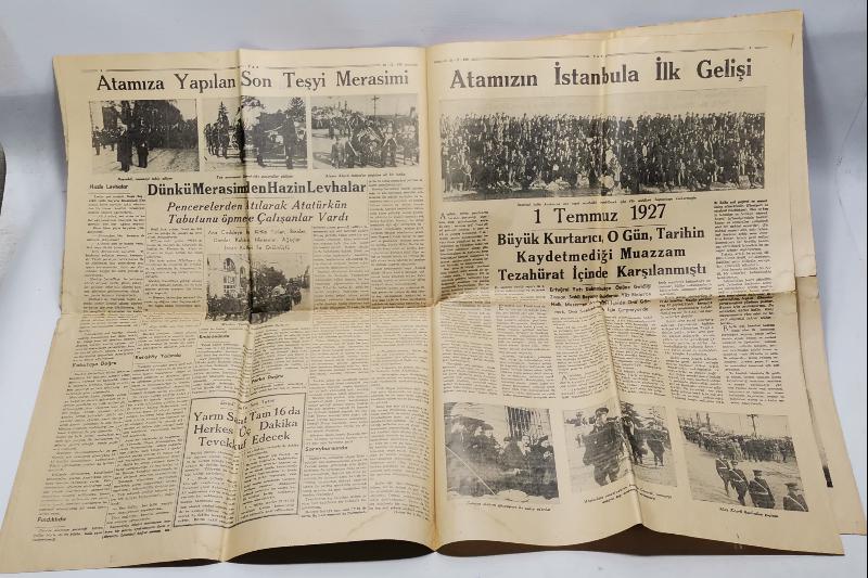 20 KASIM 1938 TARİHLİ ATATÜRK'ÜN VEFAT VE YAS HABERLERİ KONULU TAN GAZETESİ