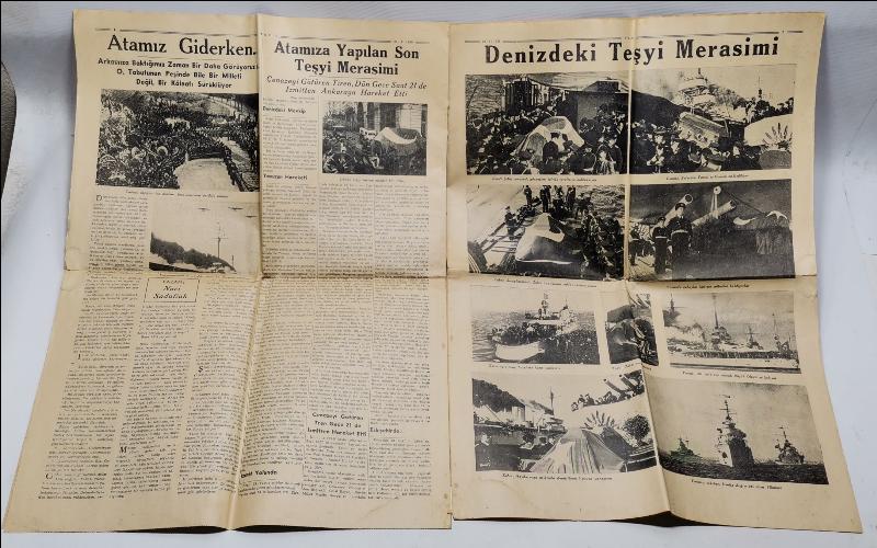 20 KASIM 1938 TARİHLİ ATATÜRK'ÜN VEFAT VE YAS HABERLERİ KONULU TAN GAZETESİ