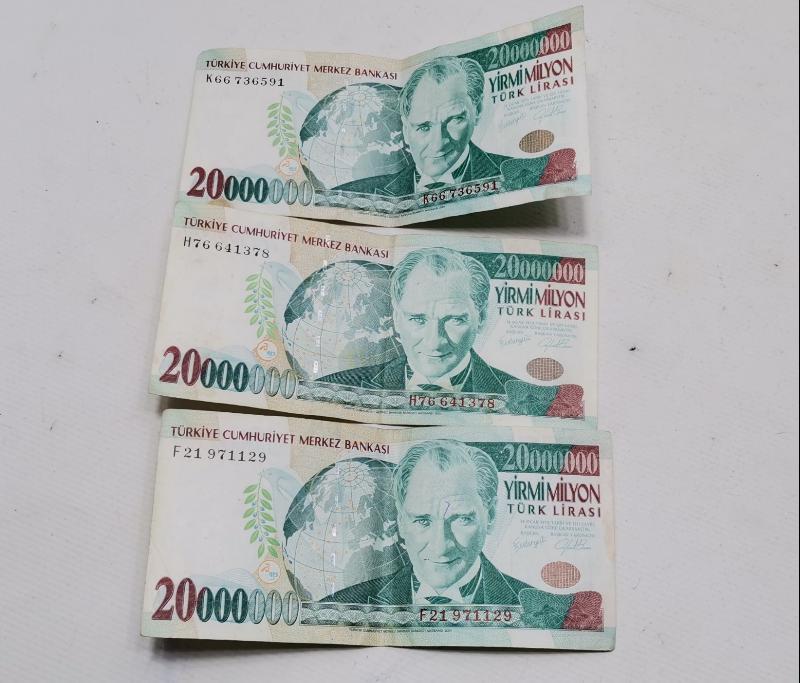 3 ADET 20.000.000 LİRA KAĞIT PARA