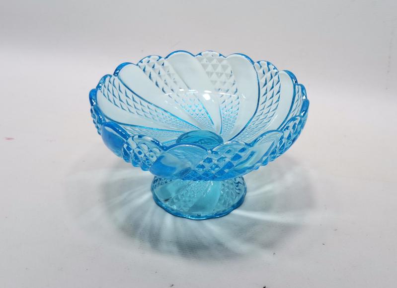 ANTİKA RUS YAPIMI MAVİ CAM ŞEKERLİK