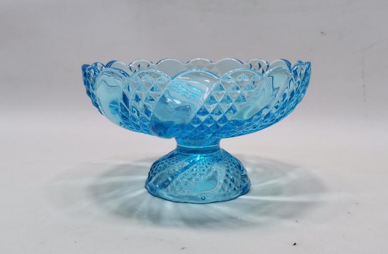 ANTİKA RUS YAPIMI MAVİ CAM ŞEKERLİK