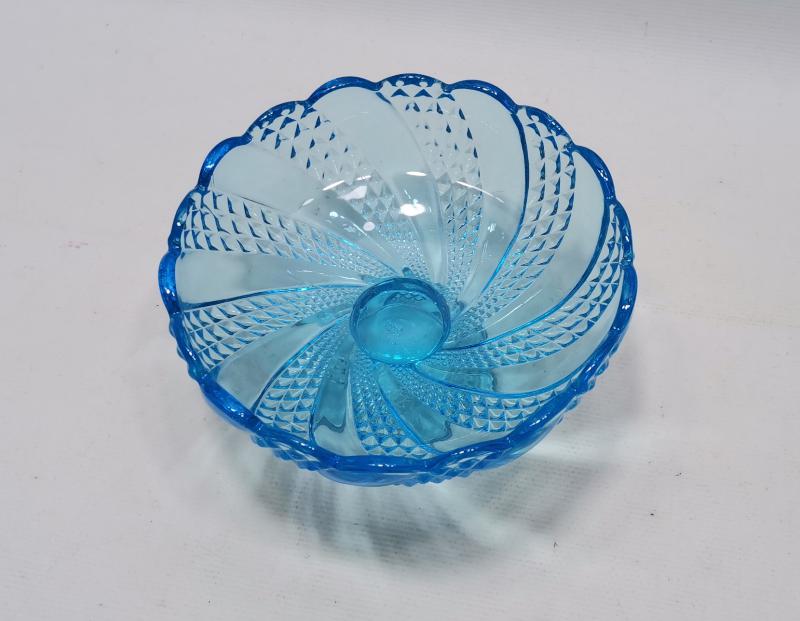 ANTİKA RUS YAPIMI MAVİ CAM ŞEKERLİK