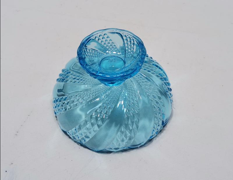 ANTİKA RUS YAPIMI MAVİ CAM ŞEKERLİK