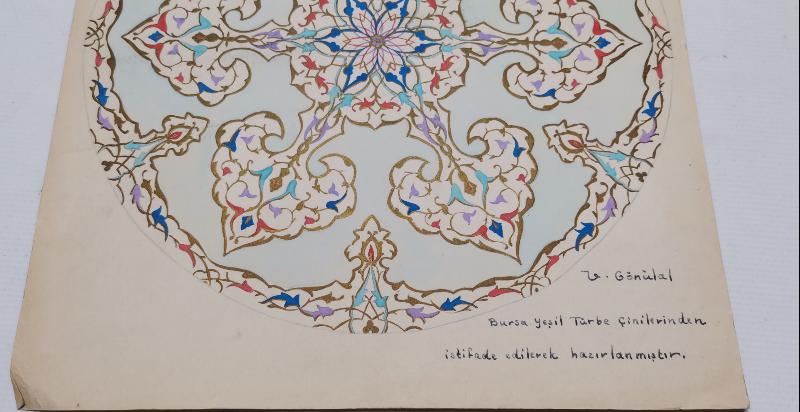 BURSA YEŞİL TÜRBE ÇİNİLERİ V. GÖNÜLAL İMZALI RESİM