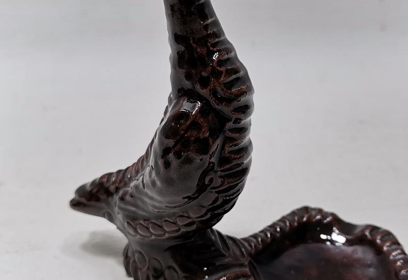 ÇOK NADİR KAZ BİBLOLU KÜTAHYA SERAMİK KÜL TABLASI