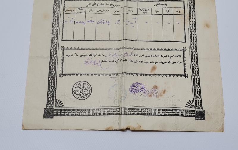 DEVLETİ ALİYYE OSMANİYE TEZKERESİ