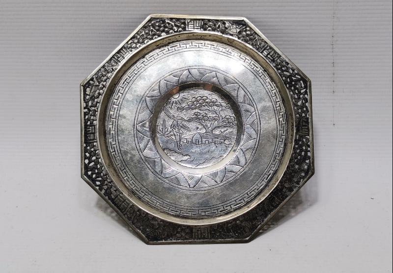 ESKİ JAPON İŞİ GÜMÜŞ & PORSELEN SAKE FİNCANI