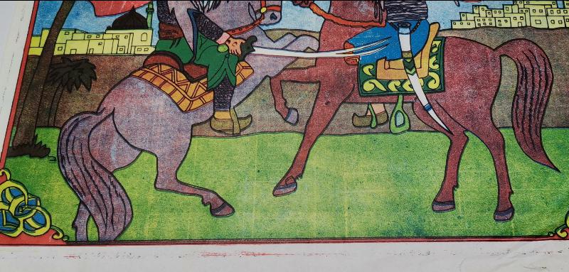 HAZRETİ ALİ'NİN AMR BİN VUD'UN BACAĞINI KESMESİ KONULU DUVAR PANOSU