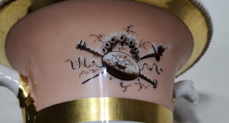 MIZIKAYI HUMAYUN VE SFİNKS GÖRSELLİ ALTIN YALDIZLI SEVRES VAZO