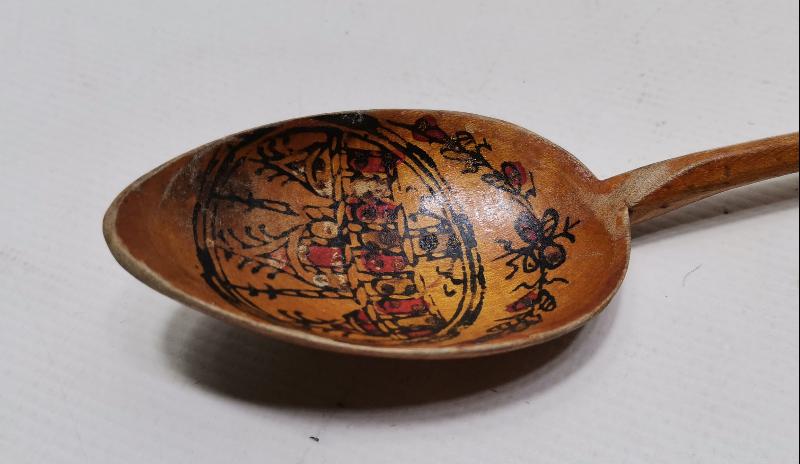 ÜZERİ OSMANLICA YAZILI AHŞAP KAŞIK 