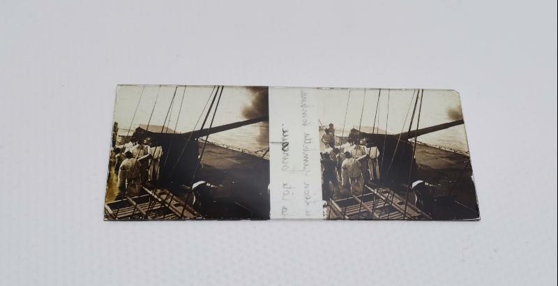 ÇANAKKALE SAVAŞI CAM NEGATİF: FRANSIZ GEMİSİ TÜRK SAHİLLERİNİ BOMBALARKEN