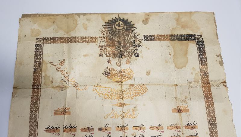 OSMANLI DEVLET ARMALI VE ALTIN YALDIZLI NADİR ÖĞRETMEN DİPLOMASI