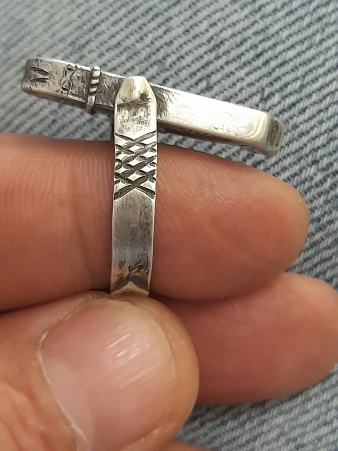 OSMANLI DÖNEMİ ANADOLU KAPLANI FORMLU TEKKE İŞİ GÜMÜŞ YÜZÜK