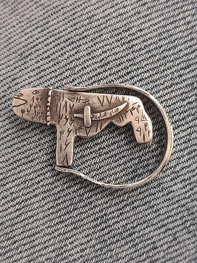 OSMANLI DÖNEMİ ANADOLU KAPLANI FORMLU TEKKE İŞİ GÜMÜŞ YÜZÜK