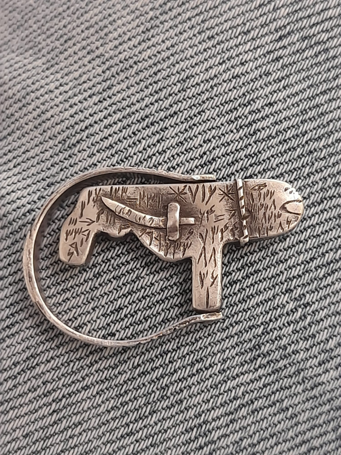 OSMANLI DÖNEMİ ANADOLU KAPLANI FORMLU TEKKE İŞİ GÜMÜŞ YÜZÜK