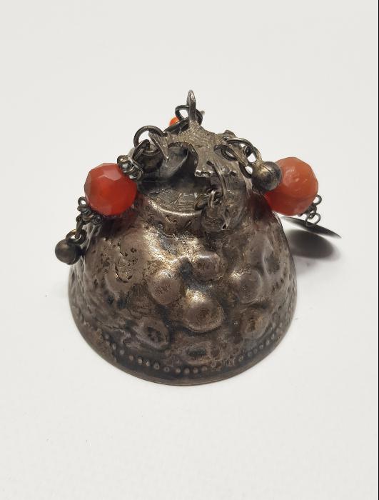 OSMANLI DÖNEMİ ÇOK NADİR DAMGALI VE KUŞ APLİKELİ GÜMÜŞ TOPUK TAŞI ALETİ