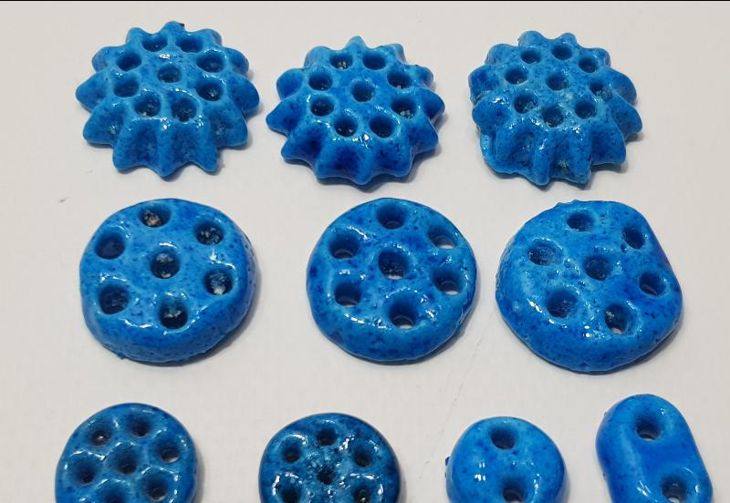 OSMANLI DÖNEMİ ERMENİ İŞİ TURKUAZ RENKLİ CAM OPAL DÜĞMELER