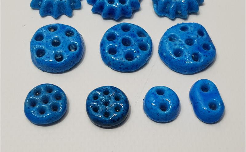 OSMANLI DÖNEMİ ERMENİ İŞİ TURKUAZ RENKLİ CAM OPAL DÜĞMELER