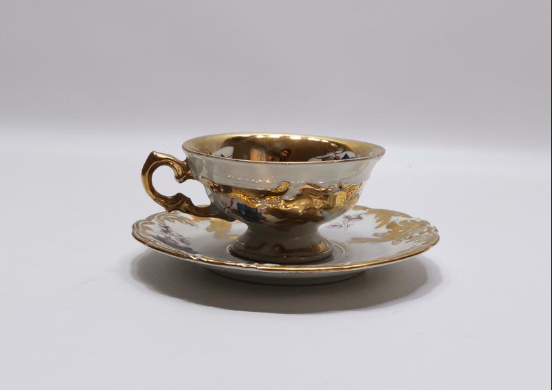 OSMANLI DÖNEMİ KPM MARKA ALTIN YALDIZLI ANTİKA FİNCAN