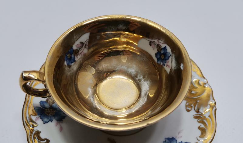 OSMANLI DÖNEMİ KPM MARKA ALTIN YALDIZLI ANTİKA FİNCAN