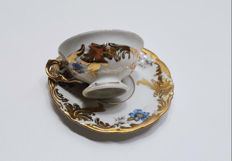 OSMANLI DÖNEMİ KPM MARKA ALTIN YALDIZLI ANTİKA FİNCAN