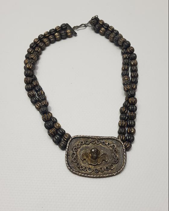 OSMANLI DÖNEMİ RUM İŞİ HIRİSTİYAN MELEK RESİMLİ GÜMÜŞ KOLYE