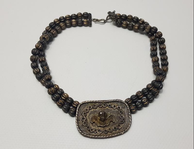 OSMANLI DÖNEMİ RUM İŞİ HIRİSTİYAN MELEK RESİMLİ GÜMÜŞ KOLYE