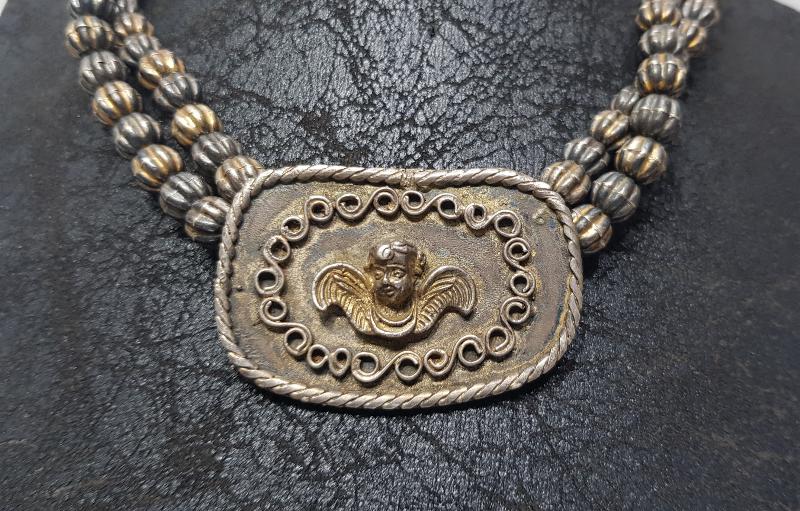 OSMANLI DÖNEMİ RUM İŞİ HIRİSTİYAN MELEK RESİMLİ GÜMÜŞ KOLYE