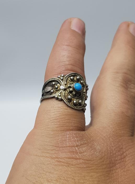 TÜRKUAZ TAŞLI OTANTİK GÜMÜŞ YÜZÜK