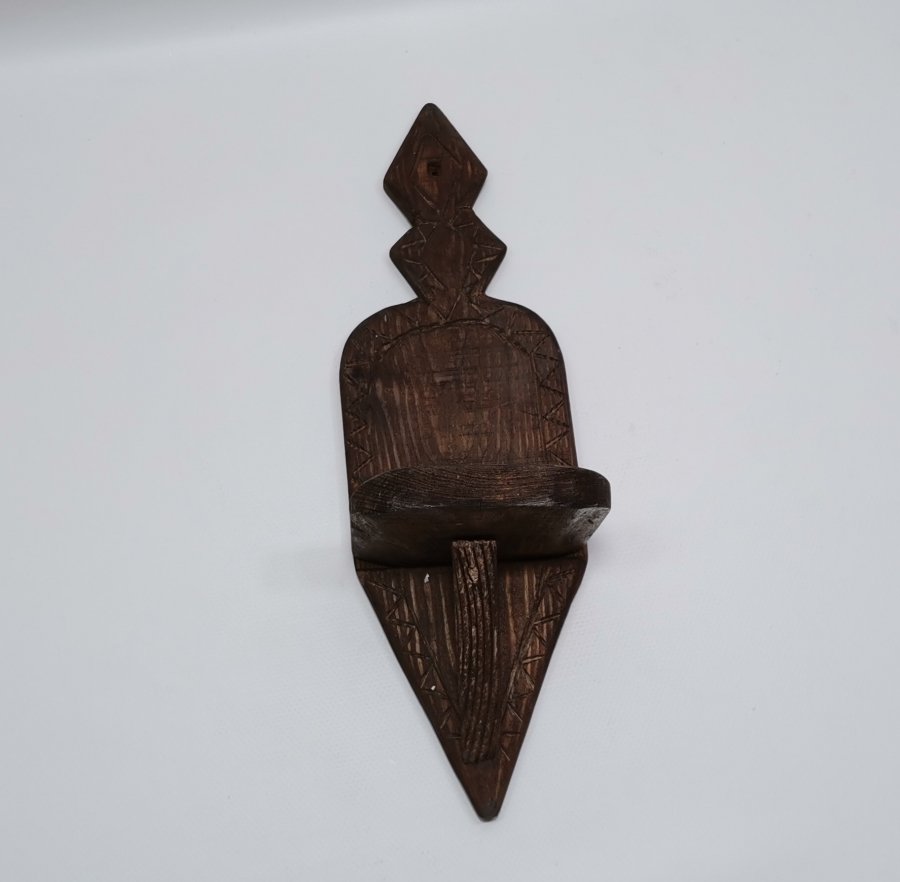 EL OYMA İŞÇİLİKLİ ANTİKA AHŞAP LAMBALIK