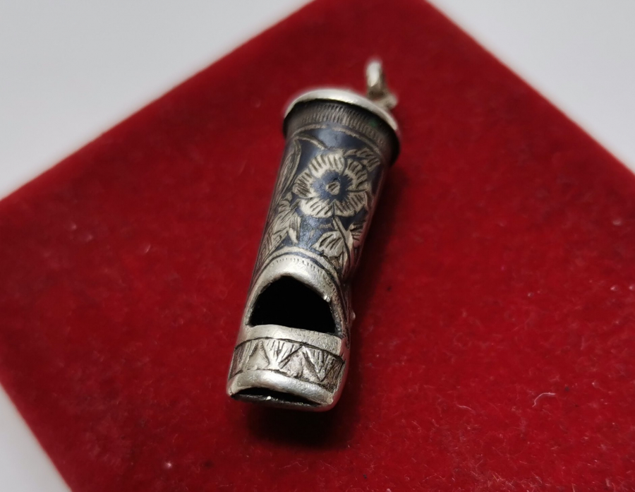 OSMANLI DÖNEMİ ÇOK NADİR SAVATLI GÜMÜŞ DÜDÜK