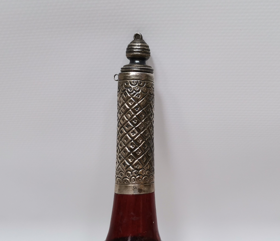 OSMANLI DÖNEMİ GÜMÜŞ APLİKLİ KOPARMA CAM GÜLEBDAN