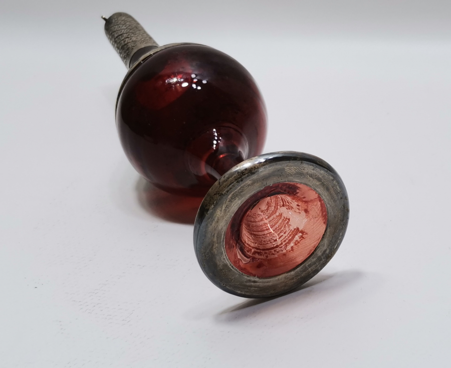 OSMANLI DÖNEMİ GÜMÜŞ APLİKLİ KOPARMA CAM GÜLEBDAN