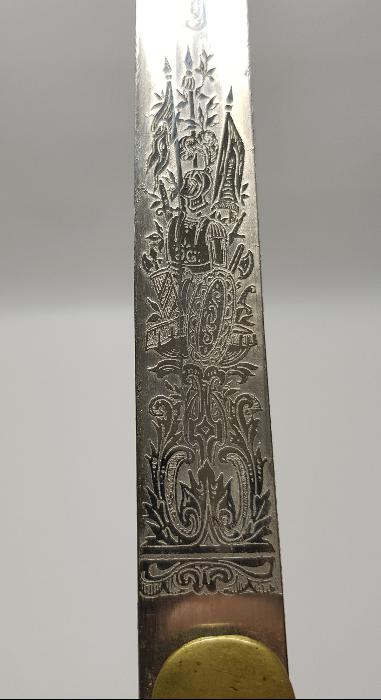 OSMANLI DÖNEMİ H. MIGUIRDITCHIAN İMZALI AY YILDIZ VE SANCAK GRAVÜRLÜ TOPÇU KILICI