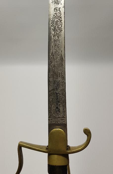 OSMANLI DÖNEMİ H. MIGUIRDITCHIAN İMZALI AY YILDIZ VE SANCAK GRAVÜRLÜ TOPÇU KILICI