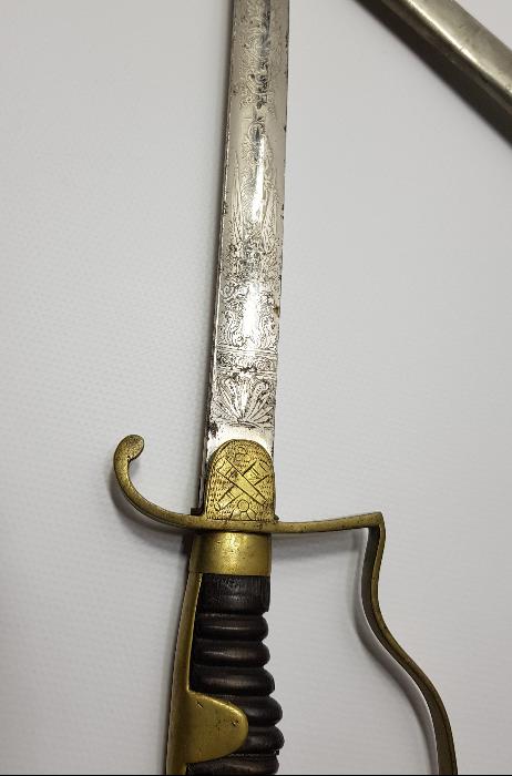 OSMANLI DÖNEMİ H. MIGUIRDITCHIAN İMZALI AY YILDIZ VE SANCAK GRAVÜRLÜ TOPÇU KILICI