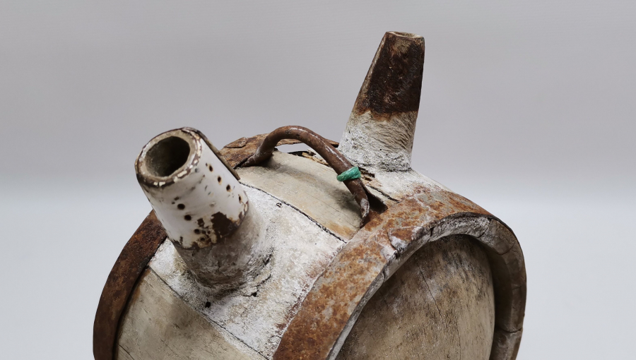 OSMANLI DÖNEMİ NADİR FORMDA AHŞAP ZEMZEM MATARASI