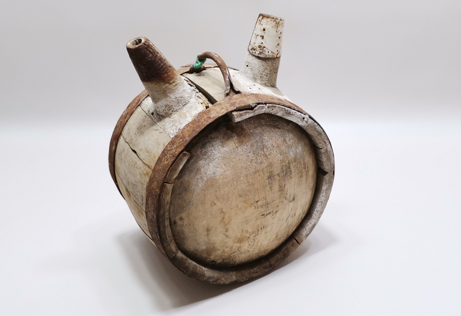 OSMANLI DÖNEMİ NADİR FORMDA AHŞAP ZEMZEM MATARASI