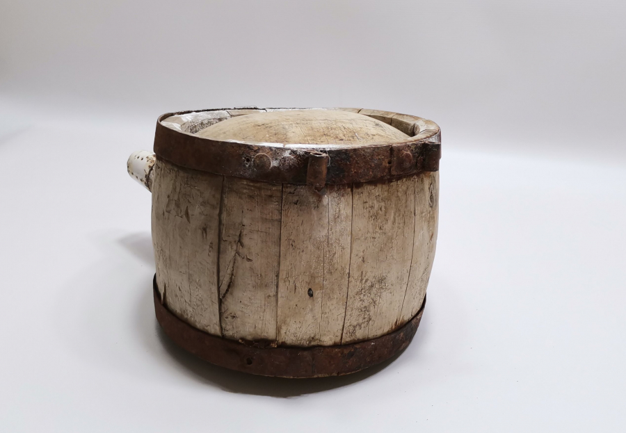 OSMANLI DÖNEMİ NADİR FORMDA AHŞAP ZEMZEM MATARASI