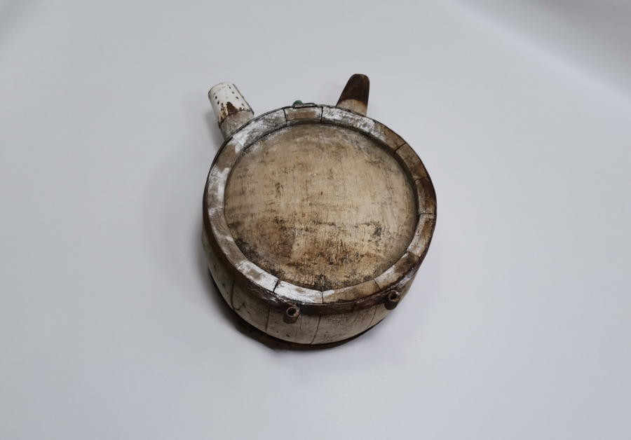 OSMANLI DÖNEMİ NADİR FORMDA AHŞAP ZEMZEM MATARASI