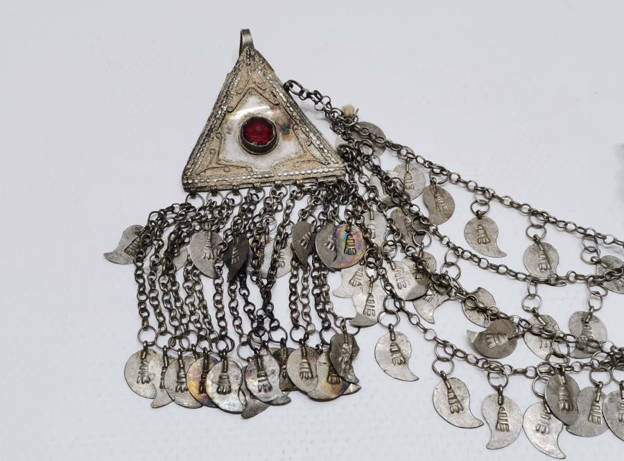 OSMANLI DÖNEMİ NADİR FORMDA GÜMÜŞ GELİN ALINLIĞI