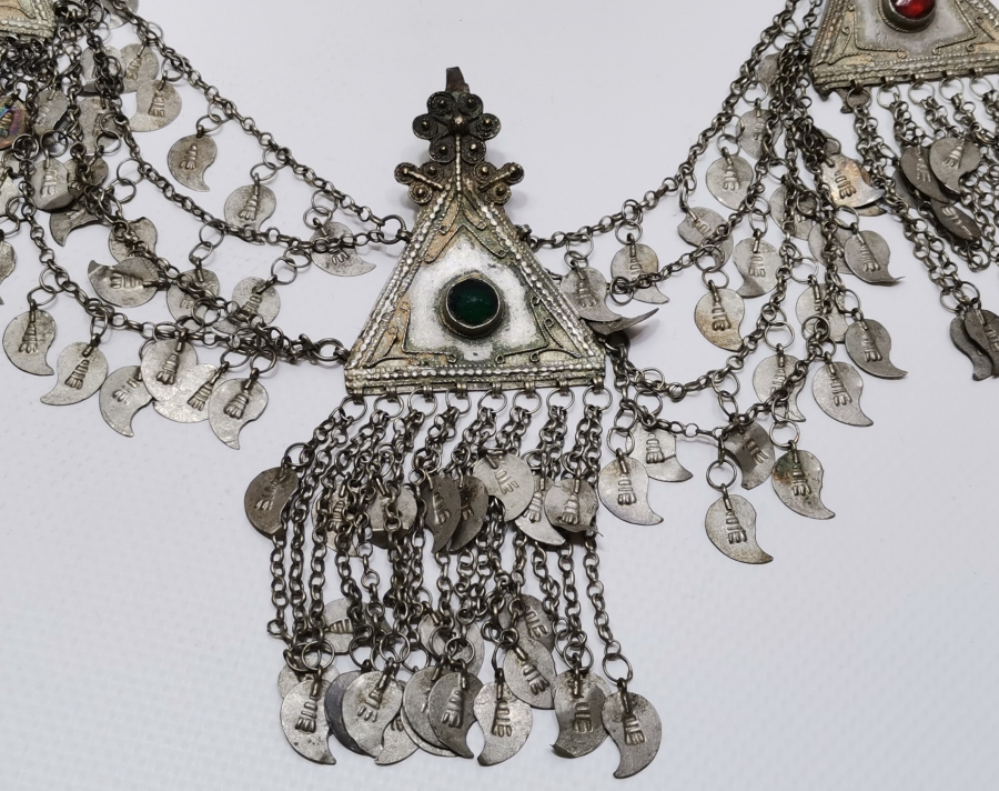 OSMANLI DÖNEMİ NADİR FORMDA GÜMÜŞ GELİN ALINLIĞI