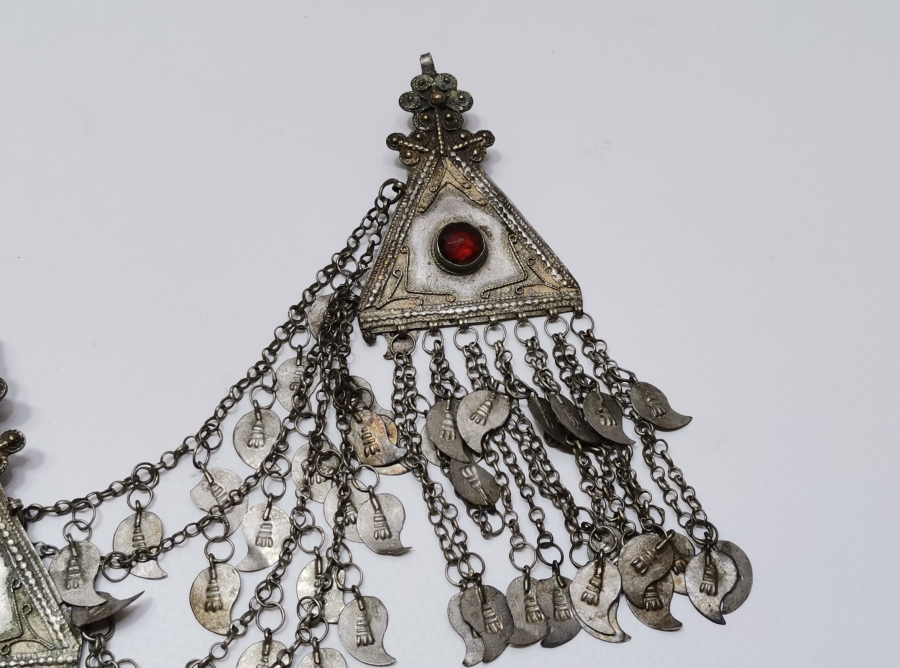 OSMANLI DÖNEMİ NADİR FORMDA GÜMÜŞ GELİN ALINLIĞI