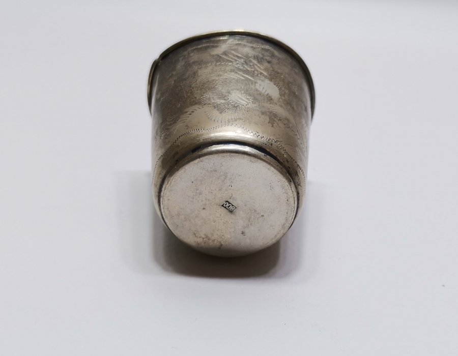 ÜZERİ KALEM İŞÇİLİKLİ ANTİKA GÜMÜŞ SU BARDAĞI