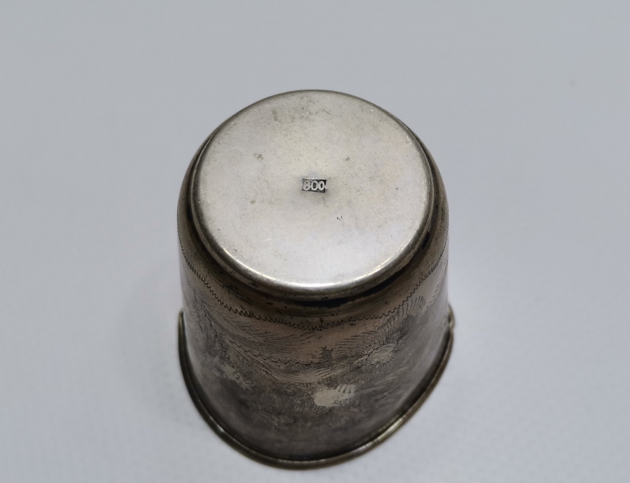 ÜZERİ KALEM İŞÇİLİKLİ ANTİKA GÜMÜŞ SU BARDAĞI