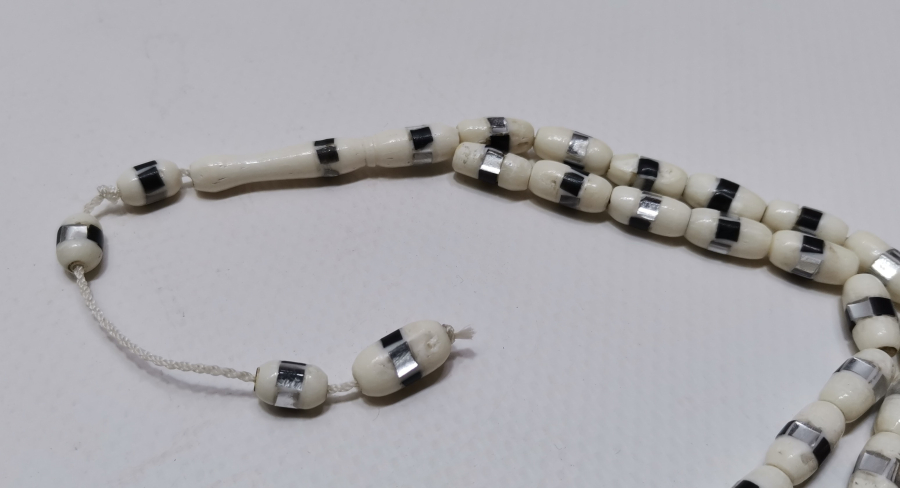 KEMİK ÜZERİ SEDEF ÇAKMA İŞÇİLİKLİ TESPİH