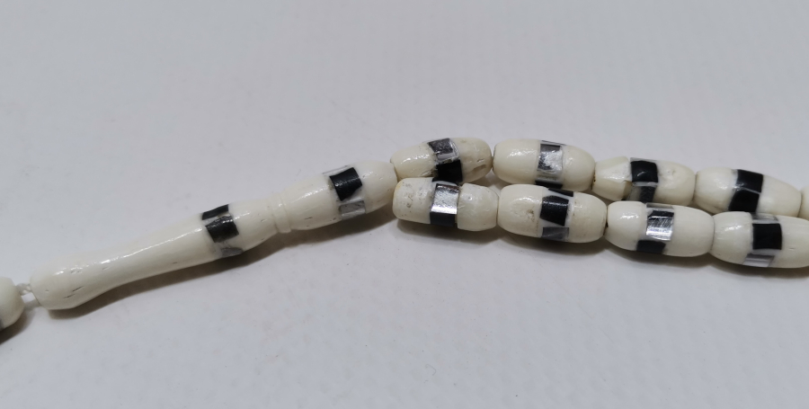 KEMİK ÜZERİ SEDEF ÇAKMA İŞÇİLİKLİ TESPİH