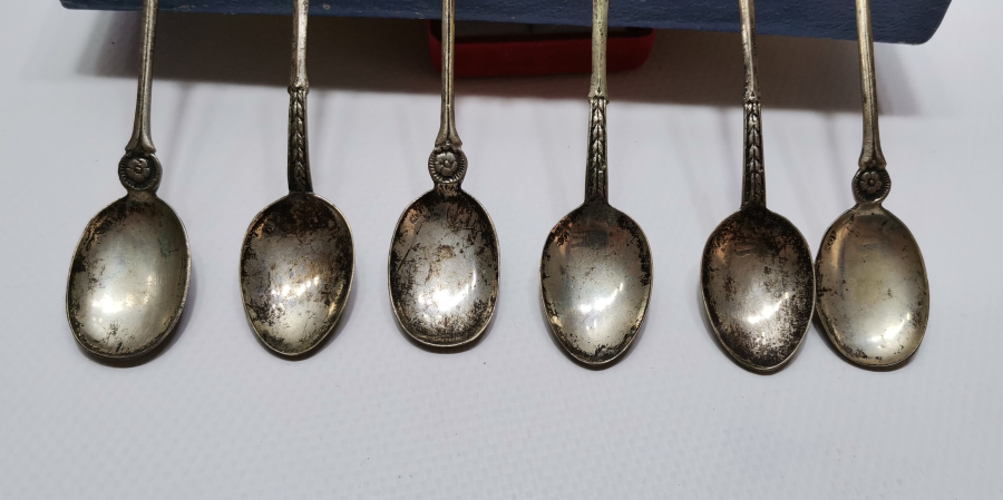 ORJNAL KUTUSUNDA MİNELİ GÜMÜŞ ÇAY KAŞIĞI TAKIMI