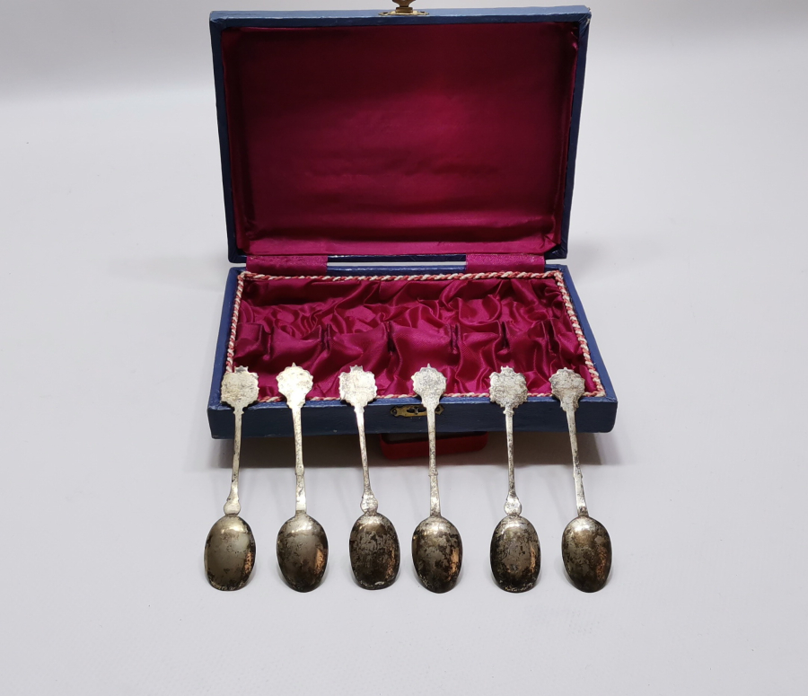 ORJNAL KUTUSUNDA MİNELİ GÜMÜŞ ÇAY KAŞIĞI TAKIMI